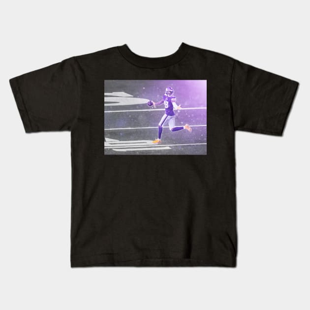 Justin Jefferson Illustration Kids T-Shirt by AJ